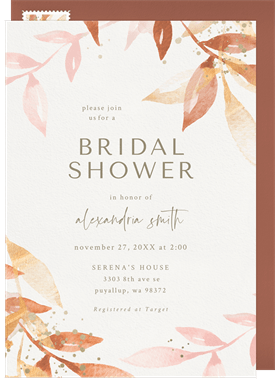 'Whimsical Watercolor' Bridal Shower Invitation