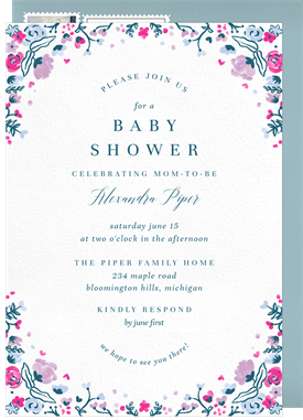 'Bright Floral Whimsy' Baby Shower Invitation
