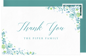 'Bright Floral Whimsy' Baby Shower Thank You Note
