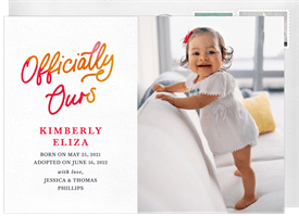 'Officially Ours' Birth Announcement
