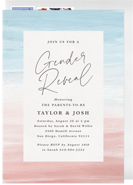 'Painted Ombre' Gender Reveal Invitation