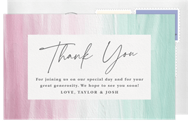 'Painted Ombre' Gender Reveal Thank You Note