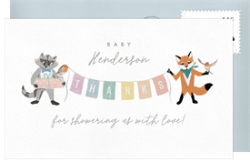 'Forest Friends' Baby Shower Thank You Note