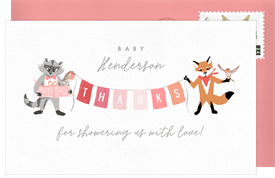 'Forest Friends' Baby Shower Thank You Note
