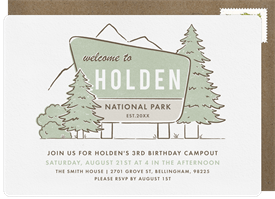 'Happy Camper' Kids Birthday Invitation