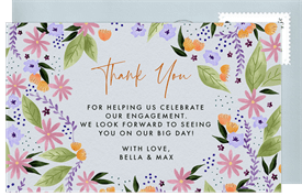 'Garden Border' Party Thank You Note