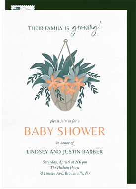 'Growing Greens' Baby Shower Invitation