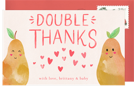 'Perfect Pairing' Baby Shower Thank You Note