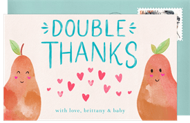 'Perfect Pairing' Baby Shower Thank You Note