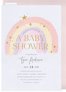 'Sparkling Rainbow' Baby Shower Invitation