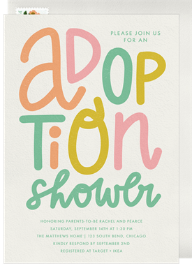 'Adoption Shower' Baby Shower Invitation