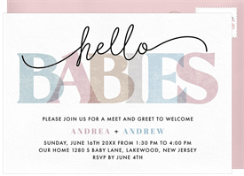 'Hello Babies' Baby Shower Invitation