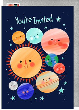 'Planets' Kids Birthday Invitation
