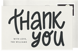 'Handlettered Adoption' Announcements Thank You Note