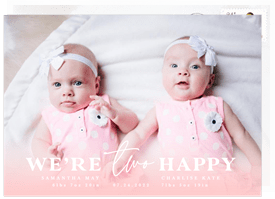 'Two Happy' Birth Announcement