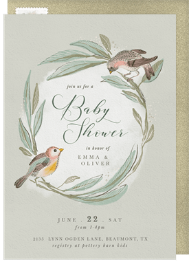 'Sweet Songbirds' Baby Shower Invitation
