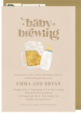 'Baby Is Brewing' Baby Shower Invitation