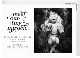 'Our Miracle' Birth Announcement