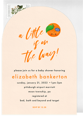 'Little Cutie Arch' Baby Shower Invitation