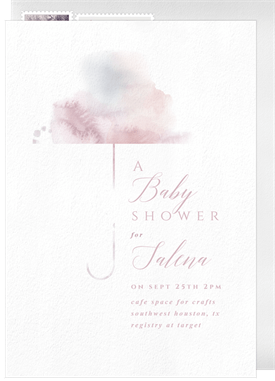 'Watercolor Umbrella' Baby Shower Invitation
