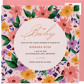 'Garden Celebration' Baby Shower Invitation