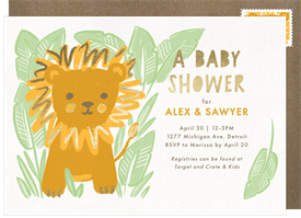 'Sweet Little Lion' Baby Shower Invitation