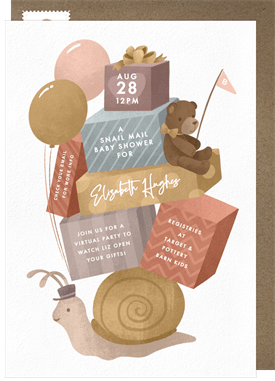 'Snail Mail Stack' Baby Shower Invitation