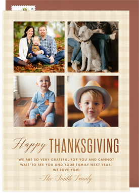 'Thanksgiving Quad' Thanksgiving Card