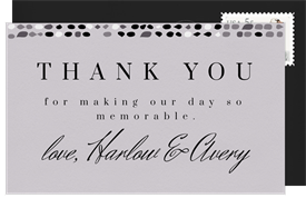 'River Rocks' Wedding Thank You Note