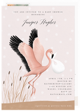 'Magnificent Flamingo' Baby Shower Invitation