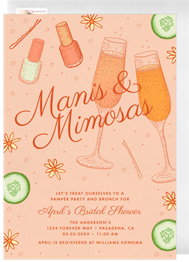 'Manis & Mimosas' Bridal Shower Invitation