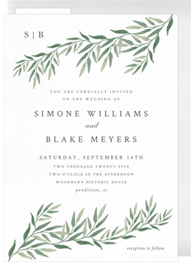 'Wispy Weeping Willow' Wedding Invitation