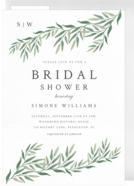 'Wispy Weeping Willow' Bridal Shower Invitation