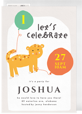 'Little Leopard' Kids Birthday Invitation