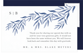 'Wispy Weeping Willow' Wedding Thank You Note
