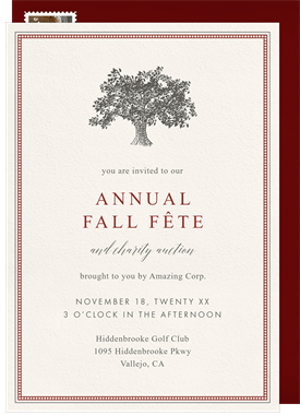 'Classic Oak Tree' Gala Invitation