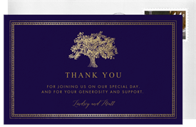'Classic Oak Tree' Wedding Thank You Note