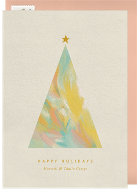 'Painted Tree' Business Holiday Greetings Card