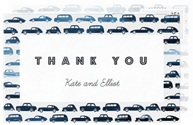 'Vintage Cars' Baby Shower Thank You Note