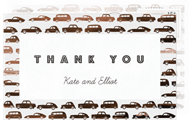 'Vintage Cars' Baby Shower Thank You Note