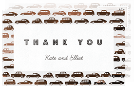 'Vintage Cars' Baby Shower Thank You Note