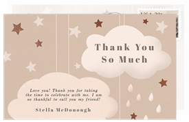 'Shower Clouds' Virtual / Remote Thank You Note