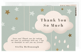 'Shower Clouds' Virtual / Remote Thank You Note