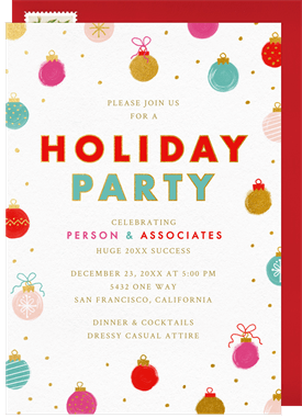 'Holiday Whimsy' Business Holiday Party Invitation