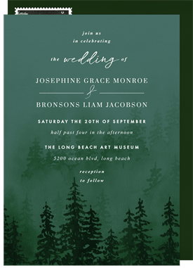 'Jewel Tone Forest' Wedding Invitation