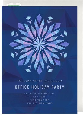 'Prismatic Snowflake' Business Holiday Party Invitation