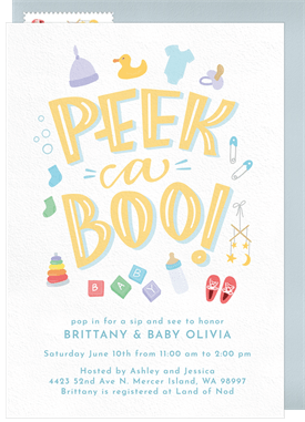 'Peek-a-boo' Baby Shower Invitation