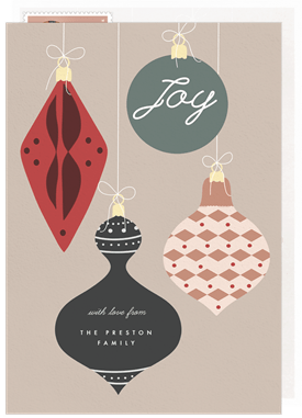 'Mod Ornaments' Holiday Greetings Card