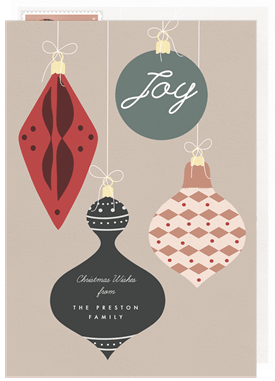 'Mod Ornaments' Christmas Greetings Card