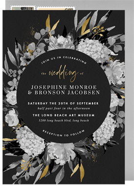 'Gilded Bouquet' Wedding Invitation